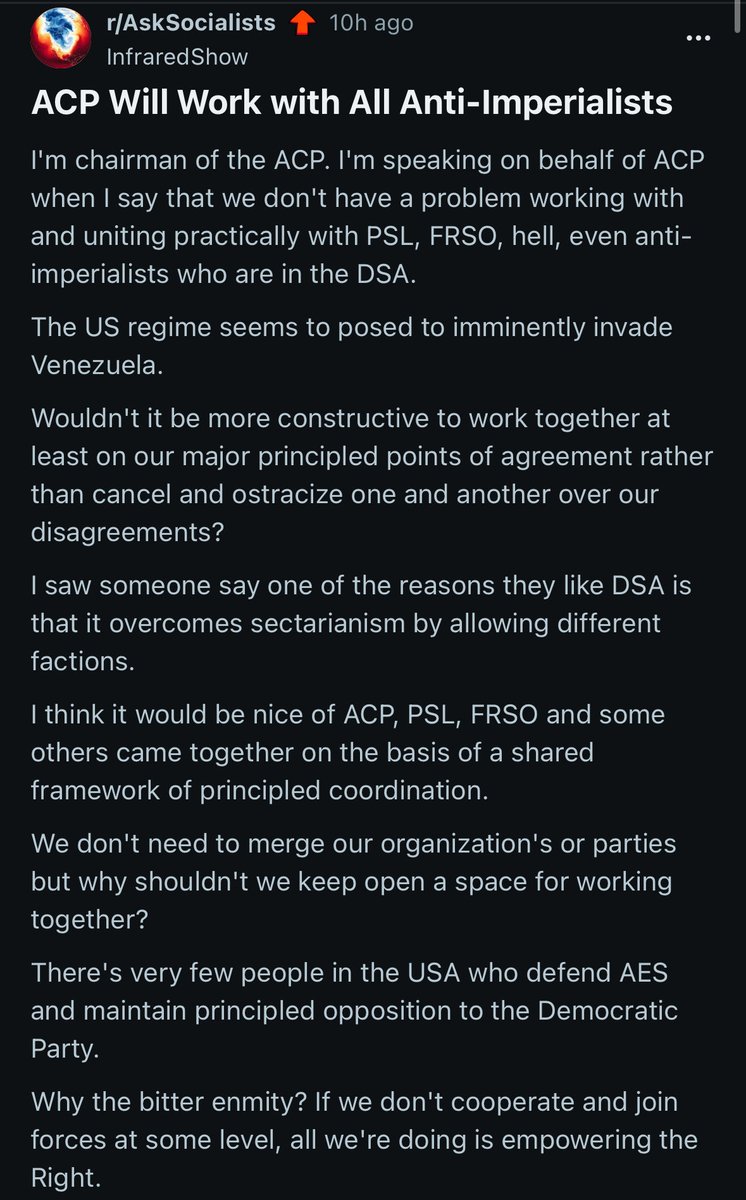 MidwesternMarx's tweet image. This is what keeping the principal contradictions of our time in mind looks like. Will other orgs follow suit? Or will the purity fetish get in the way?