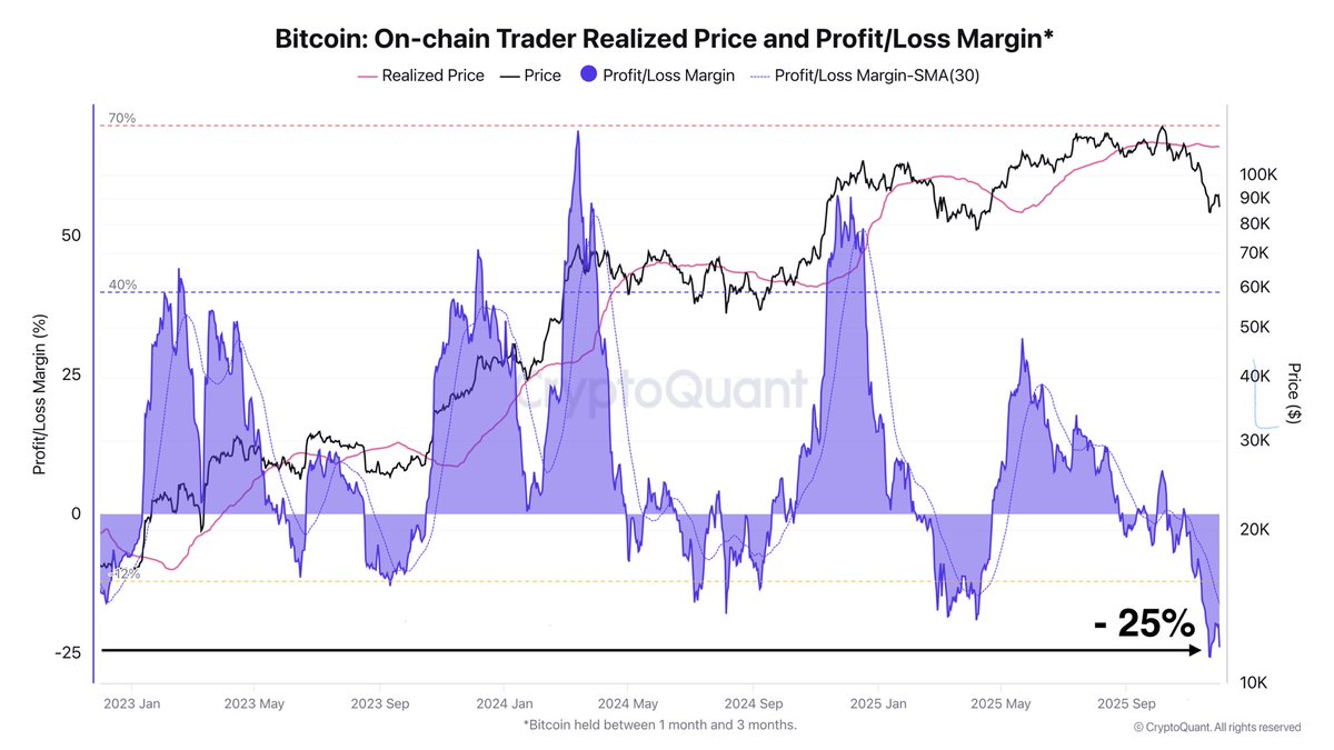 Bitcoin On-Chain Trader Realized Price and Profit/Loss Margin | Source: Darkfost
