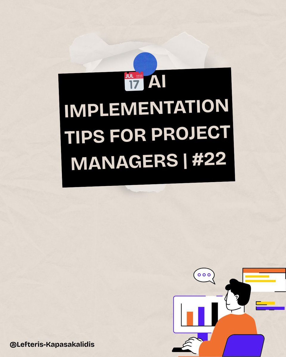 ekap0's tweet photo. 📅 AI Implementation Tips for Project Managers | #22

✅ Use AI to prepare better stakeholder updates in less time

AI helps you deliver clearer communication, faster and keeps stakeholders aligned with minimal effort.

#AIForPMs #ProjectManagement #StakeholderManagement https://t.co/8FlrBoK1tx