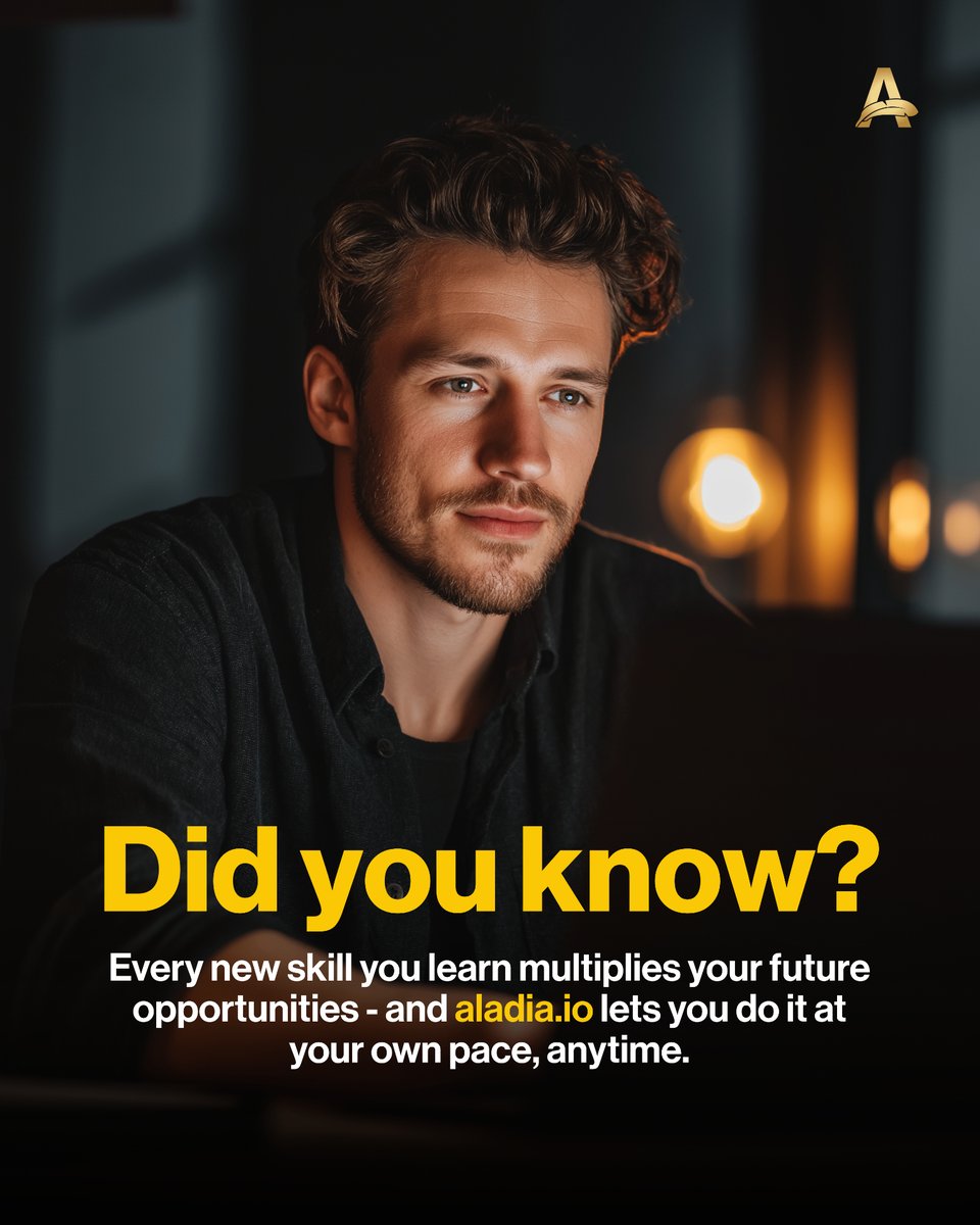 Aladiacorp's tweet image. Level up your future.
One skill at a time.

Learn online, get certified, and grow at your own pace with aladia.io.

👉 Discover online courses at 
🔗 aladia.io/join-today

#OnlineLearning #ELearning #StudyOnline