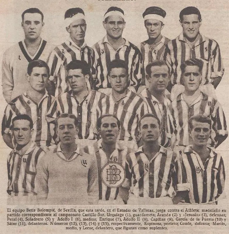 MSircolor's tweet photo. Foto coloreada del #RealBetis 1932 #Urquiagua (P) #Aranda #Jesusín #Peral #Soladrero;;#Adolfito #Enrique #Adolfo #Capillas #GarcíadelaPuerta;; #Sanz #Espinosa (P) #Conde #Martín #Lecue el entrenador era #Sampere https://t.co/CpqhKsQW9n