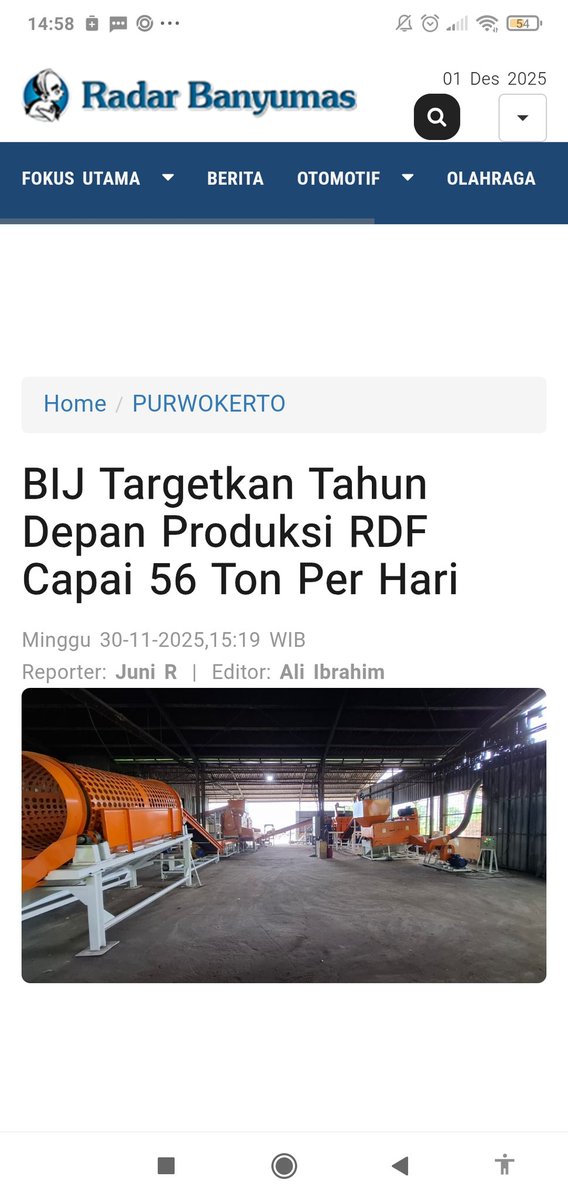 Sitoneizer's tweet image. Tahun 2026 kabupaten Banyumas sudah bisa memproses Sampah menjadi RDF, hibah dana UNCDF