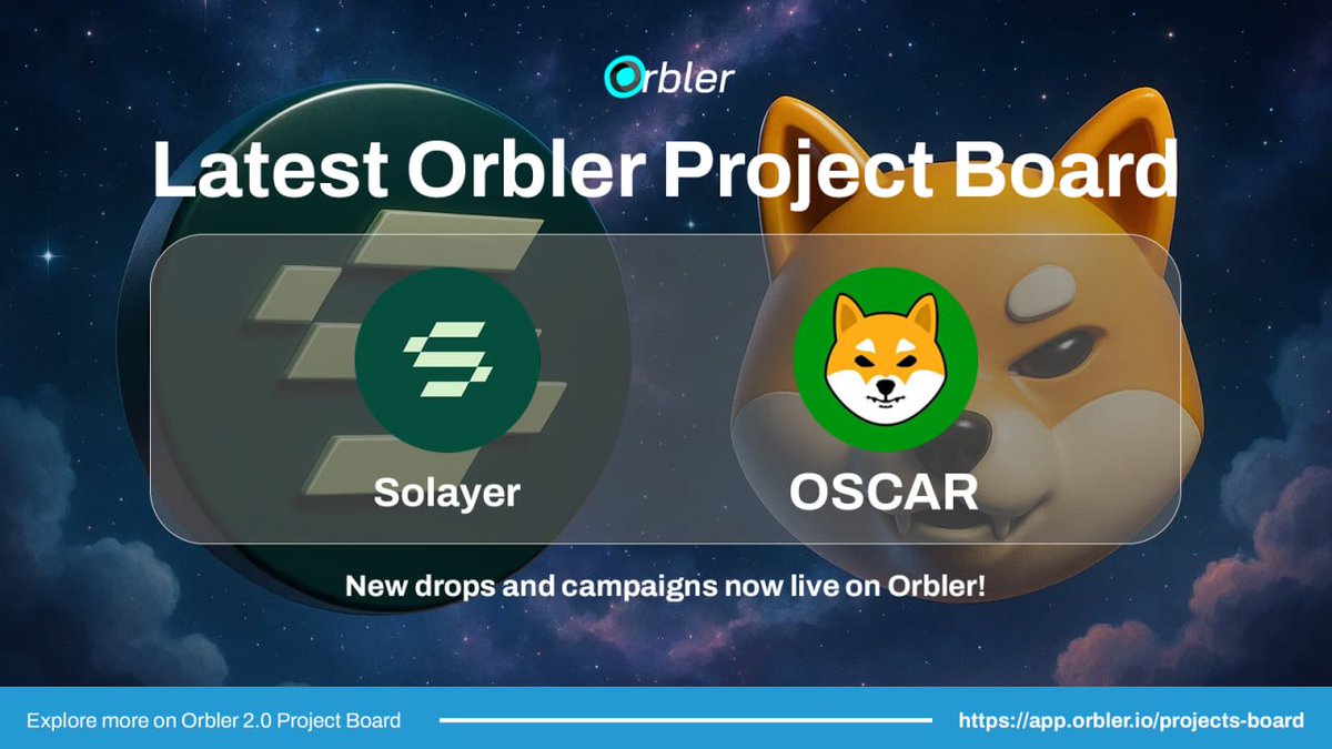🔥 Fresh Drops on Orbler Project Board!

1️⃣ Solayer (<a href="/solayer_labs/">Solayer (mainnet arc)</a>) - A decentralized cloud infrastructure built on Solana’s economic security, enabling customizable consensus and blockspace for next-gen applications.
👉 Campaign: Solayer Ambassador Program is now open, apply and