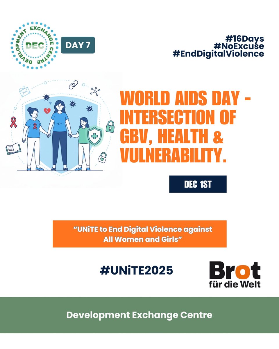 On World AIDS Day, DEC stresses how GBV worsens health inequalities and increases vulnerability for women and girls. We urge stronger protection, inclusive care, and dignity for all.
#WorldAIDSDay #EndGBV #HealthForAll #DECcares #StopHIV #SupportSurvivors #AIDSResponse