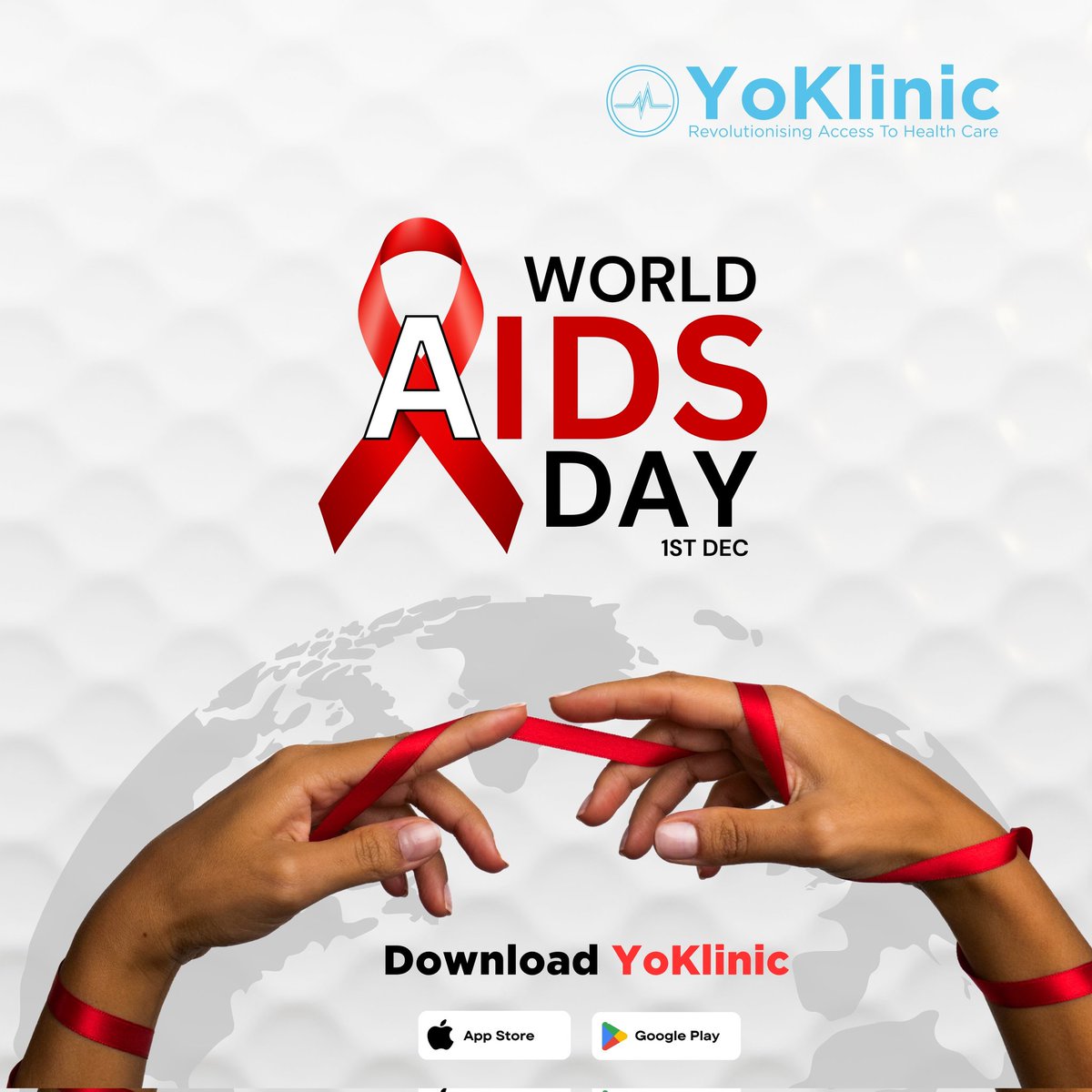 Today we honor World AIDS Day by reaffirming our commitment to accessible, stigma-free healthcare.  With Yoklinic you can consult and do an HIV test at your convinience anytime.  Download the <a href="/Yoklinic/">Yoklinic</a> app and interface with our providers remotely in a stigma free world.