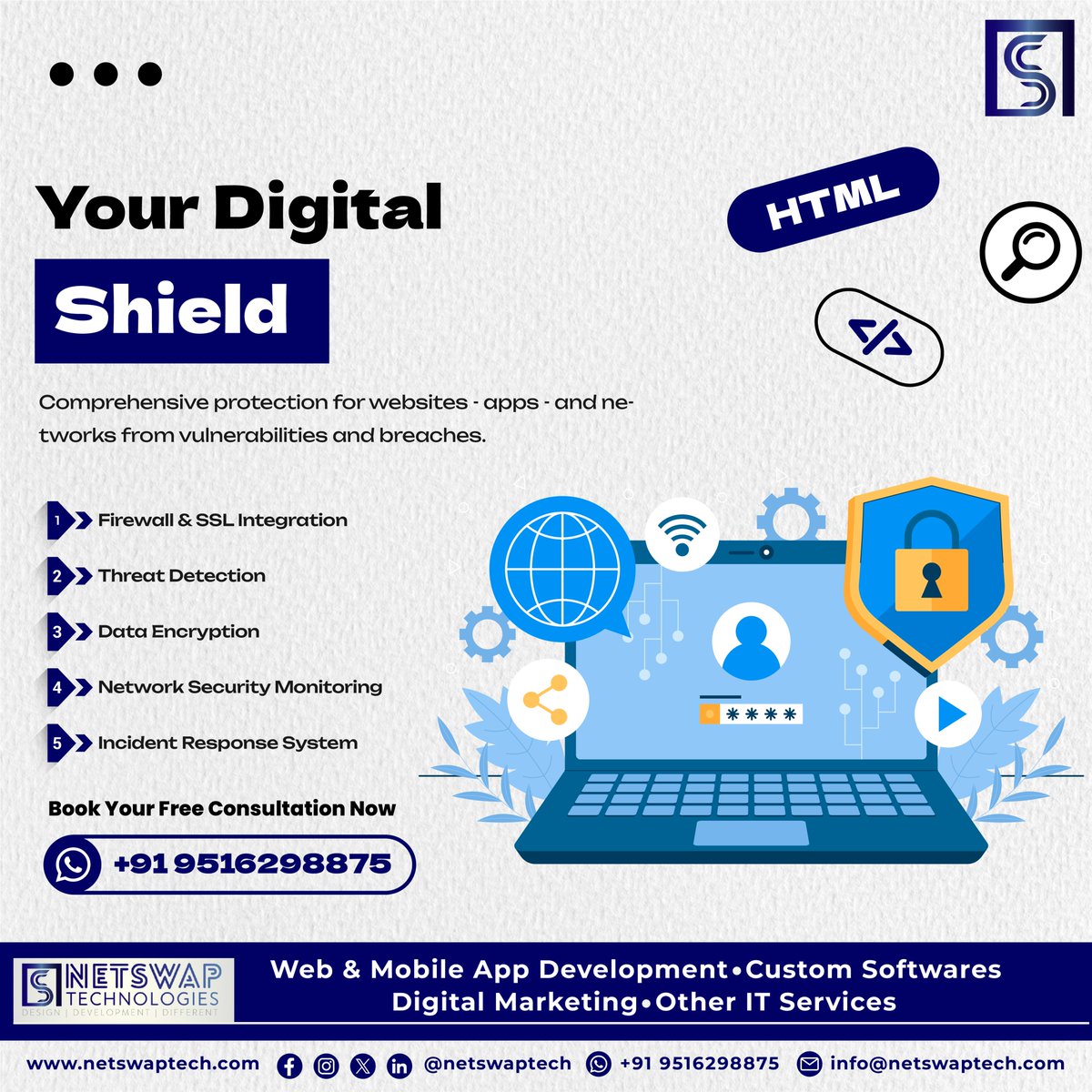 netswaptech's tweet image. Protect your website &amp;amp; apps with enterprise-grade security — firewalls, encryption &amp;amp; real-time monitoring.  
DM for a security check.  
#WebSecurity #CyberProtection #DataEncryption #NetSwapTechnologies