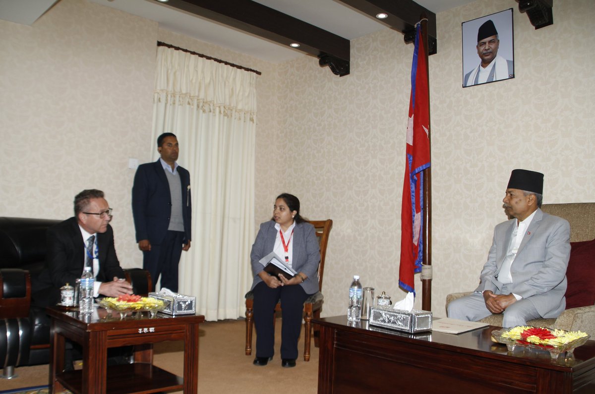 dineshy1's tweet image. Rt. Hon. Vice President Mr. Ramsahay Prasad Yadav received a courtesy call from H.E. Petri Juhani Puhakka,  the Ambassador of Finland to Nepal, at the Vice President's Office in Lainchaur on Monday.  #VicePresidentNepal  #InternationalRelations #CourtesyCall @finlandinnepal