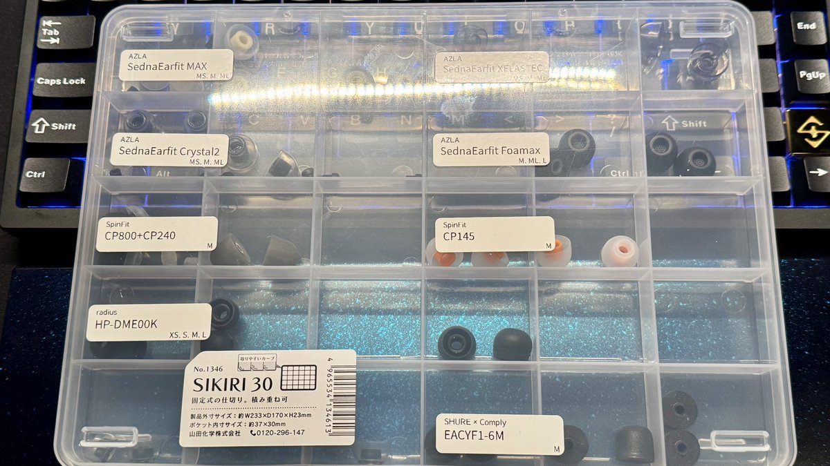 イヤーピースがやたらと家にあって邪魔くせーなー整理したいなーと思っ