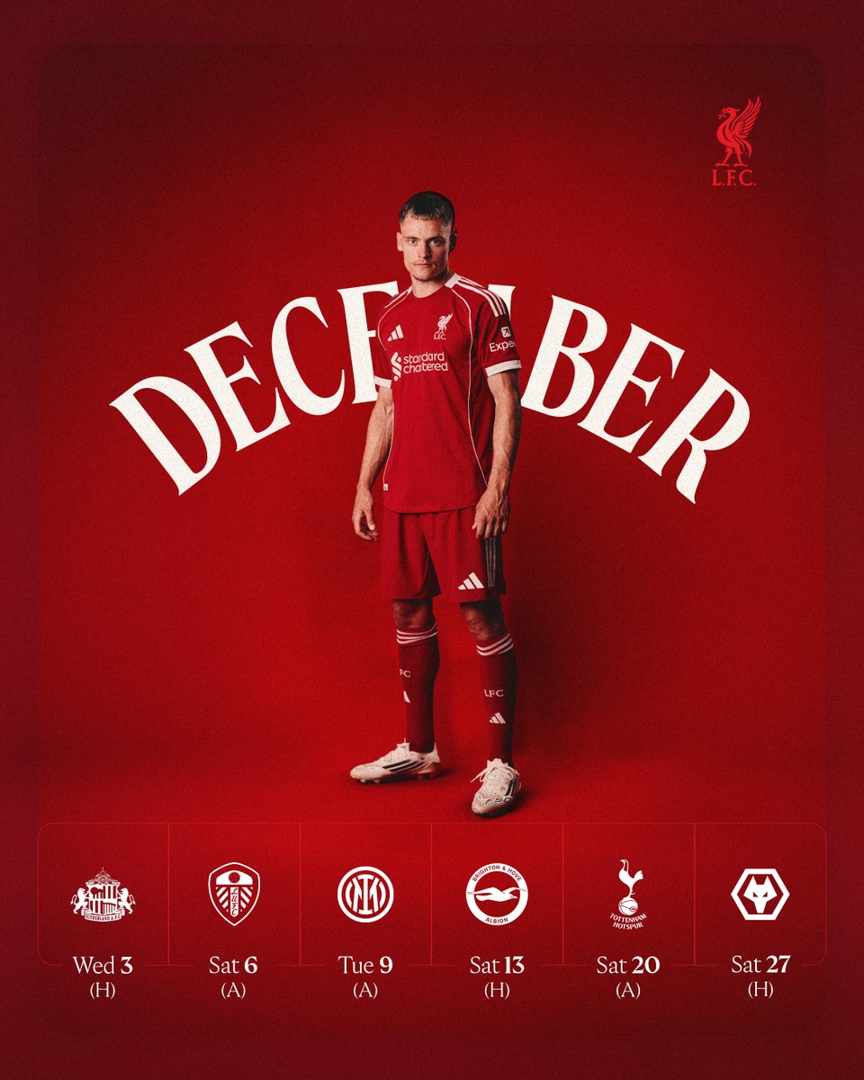 December's fixture list 🗓️