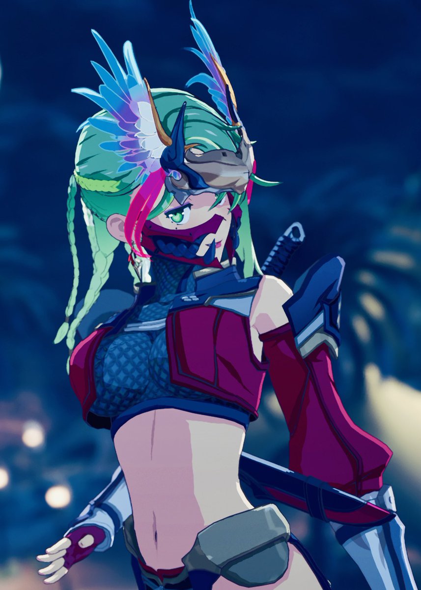 Tatsumi_Aoi's tweet image. 忍装束に、この髪飾りの組み合わせ。
お気に入りですw
#ブルプロ #BlueProtocol