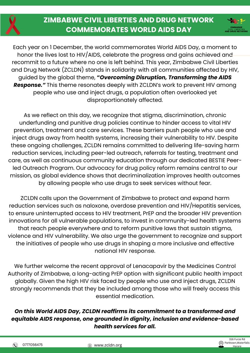 CivilDrug's tweet image. ZCLDN Commemorates  World Aids Day.
" Overcoming Disruption, Transforming the Aids Response ".