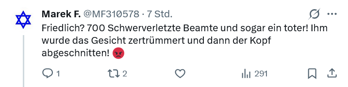 Dieser grenzdebile Post eines AfD Mitglieds zu den Protesten in Gießen, steht beispielhaft für die Unterentwicklung der gesamten AfD Fanatiker