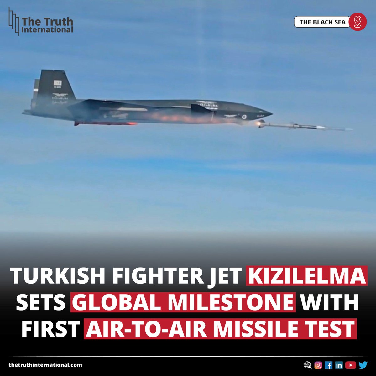 Turkish fighter jet Kizilelma Sets Global Milestone With First Air-to-Air Missile Test

FOR FULL STORY: thetruthinternational.com/turkish-fighte…

#Turkish #FighterJet #Kizilelma #Sets #Global #Milestone #AirtoAir #Missile #Test #TheBlackSea #TTI