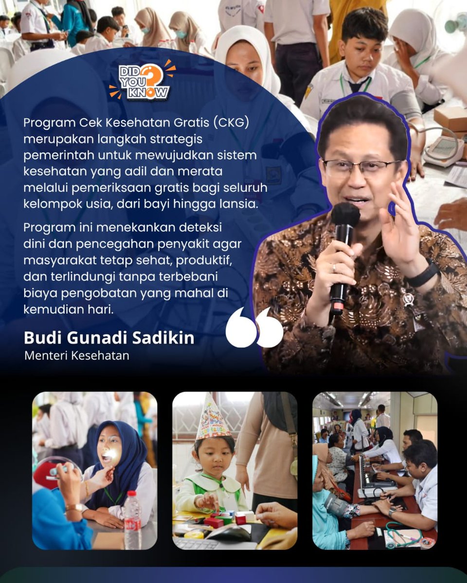 Rinamagicom's tweet image. Dukung program Cek Kesehatan Gratis untuk masyarakat Indonesia

#ProgramPresiden
#cekkesehatangratis
#ProgramKesehatan