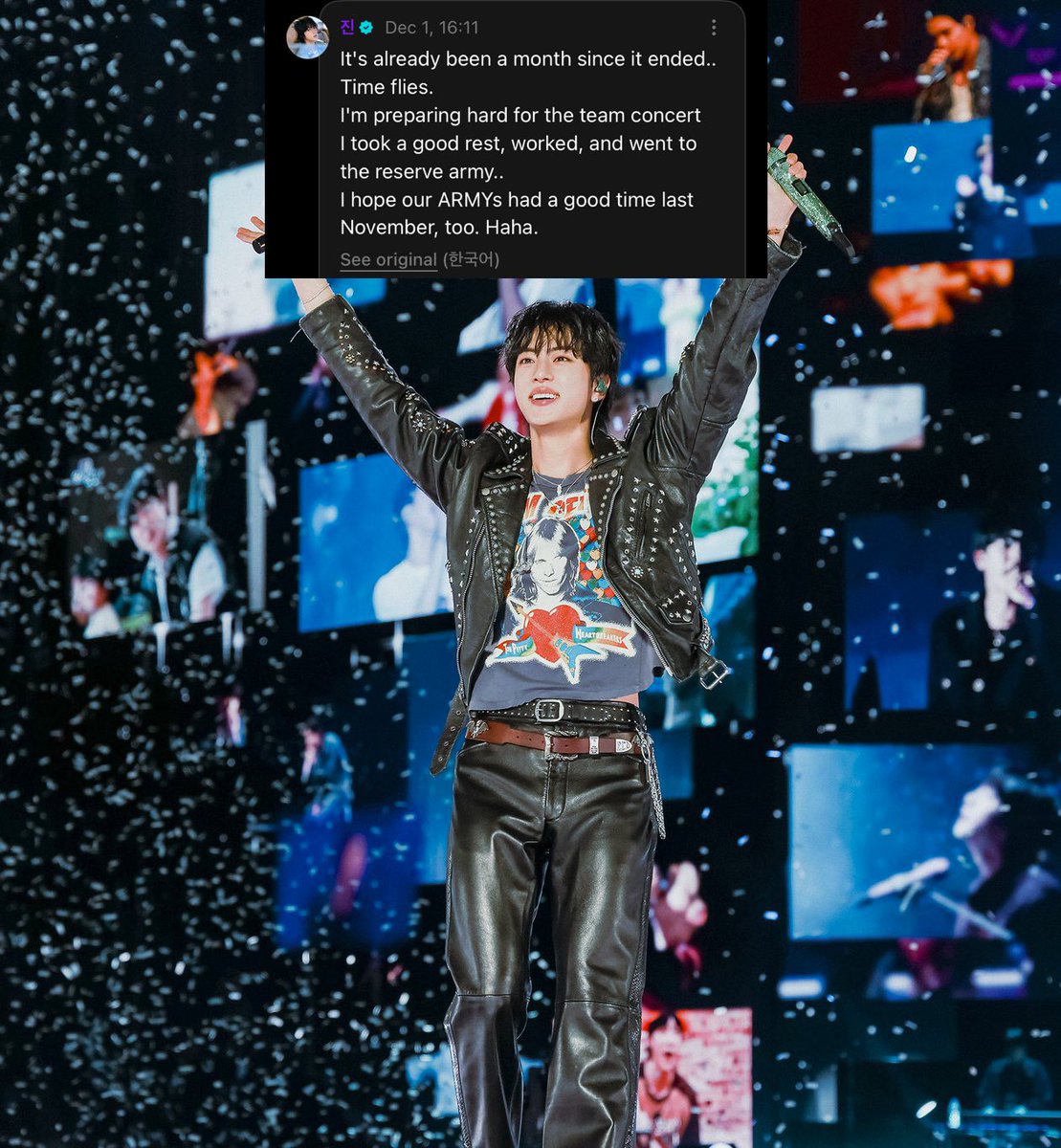 seokjinmylabsss's tweet image. it’s been a month since run seokjin encore thank you jin 💜