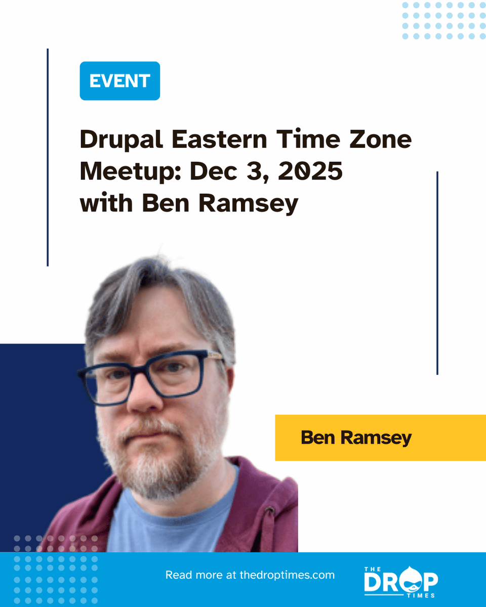thedroptimes's tweet image. Ben Ramsey joins the Dec 3 Eastern Time Zone Drupal Meetup at 6PM EST.

UUIDs, PHP tooling, and more from the ramsey/uuid author.

🔗 bit.ly/3XuW5OW 

#Drupal #PHP #UUID #OpenSource