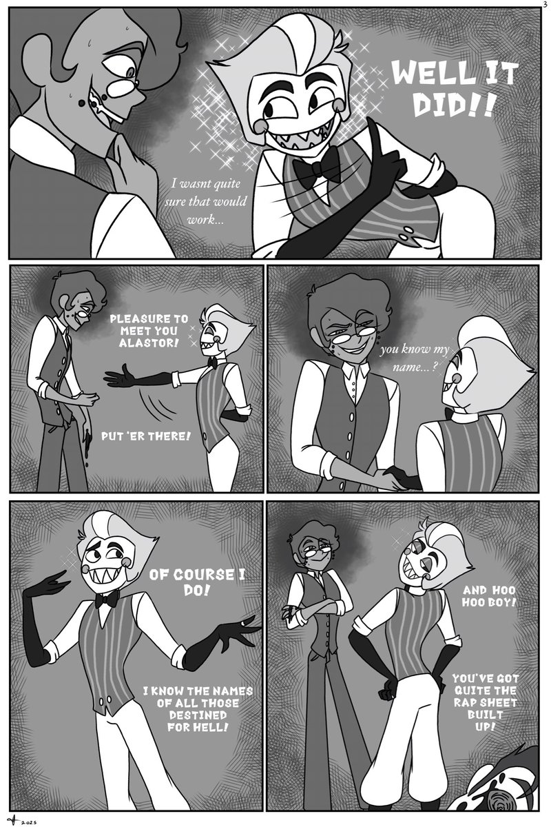 Ayyylien420's tweet photo. “Summoning Gone Wrong” pt 3. #radioapple #comic  based on the audio by @TobinArts ! Credit of idea and writing goes to them. #HazbinHotelLucifer #HazbinHotelFanart #HazbinHotel #HazbinHotelAlastor https://t.co/BTa3xbL7Vq