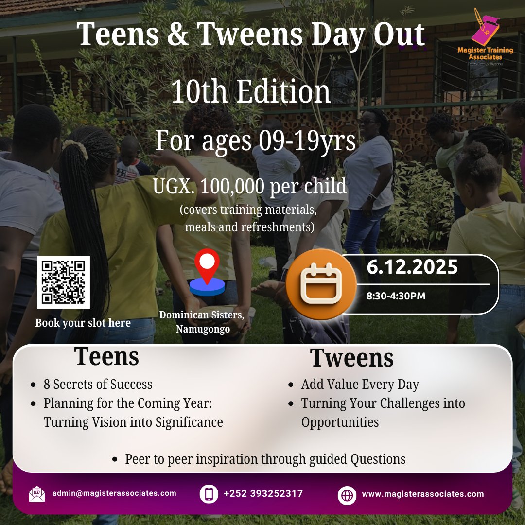 5 days to go
We can’t wait to host your child(ren) at our Teens &amp; Tweens Day Out this Saturday, 6th December 2025  a fun, empowering day of mentorship, games, and team-building.
Secure their slot: shorturl.at/SYpAJ