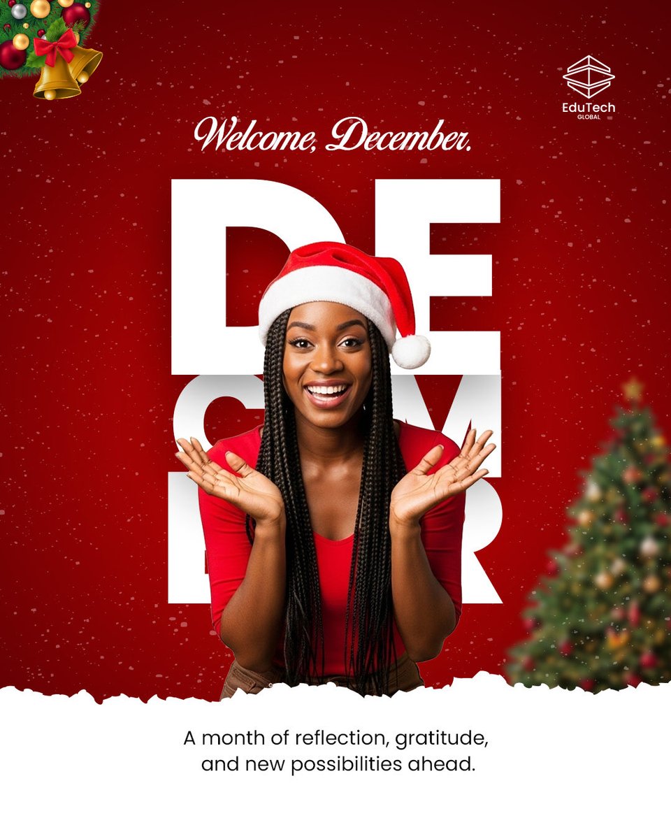 EdutechGlobal's tweet image. Here’s to finishing the year with purpose and stepping into the next with renewed energy! 

#EduTechGlobal #HappyNewMonth #December2025 #DigitalLearning #EdTechAfrica #FutureReady #FinishStrong #LearningNeverStops