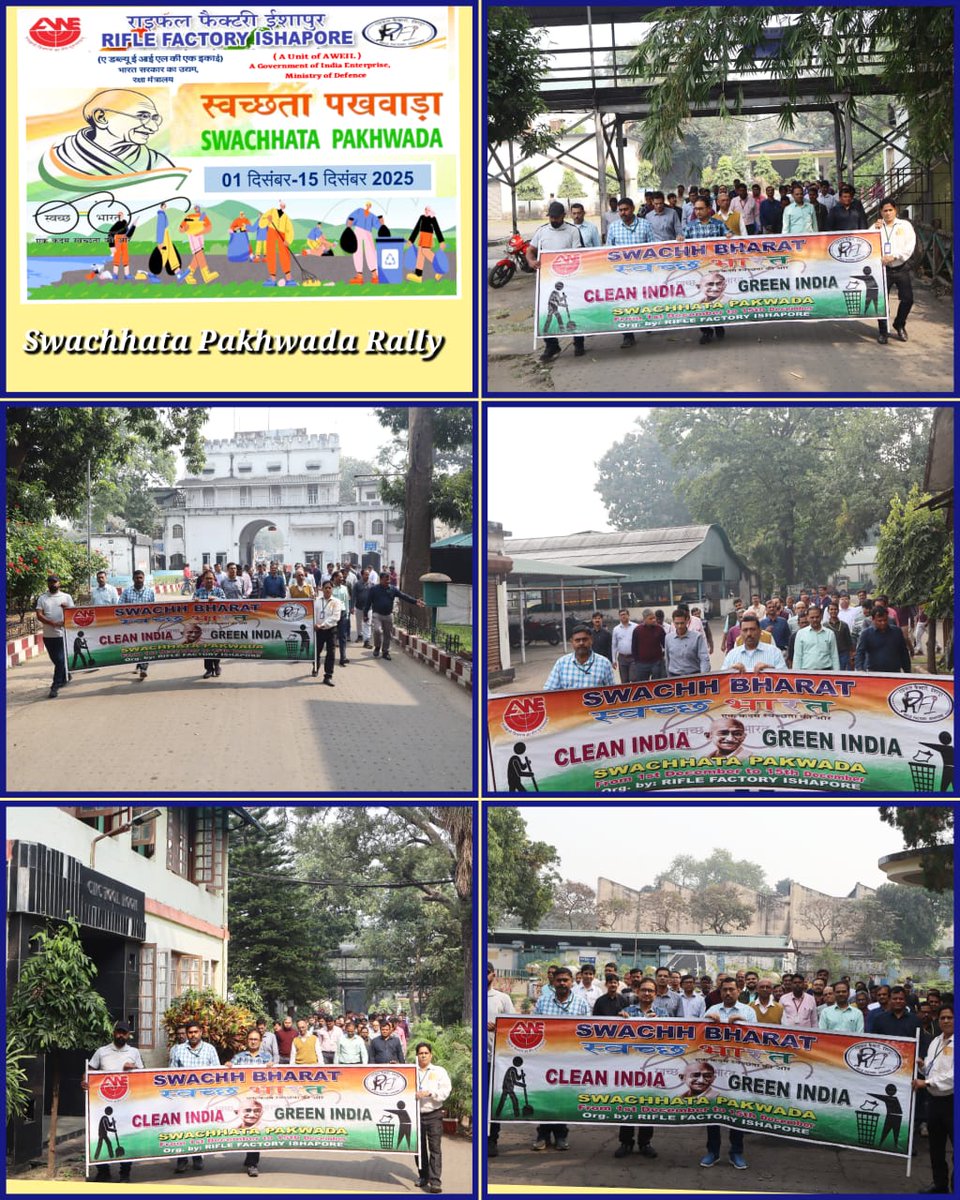 PRORFI's tweet photo. #SwachhataPakhwada2025 
At the outset, #SwachhataPledge was administered trilingually by the CGM/RFI &amp; General Managers to Officers, staffs &amp; representatives of workmen followed with a mini rally within premises to draw awareness of everyone towards the programme.
@connectaweil https://t.co/K3pjfQZTjr