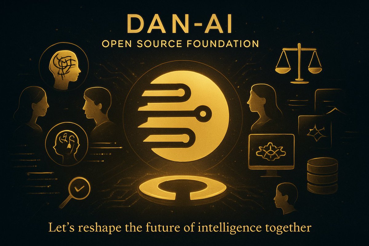 Martasrf's tweet photo. Human-driven breakthroughs will make AI truly intelligent. 
Building AGI isn’t about scale alone — it needs better data 📊, fairer ecosystems, and more accurate evaluation 
This is the vision of the DAN-AI Open Source Foundation.
Let’s reshape the future of intelligence together. https://t.co/HYWMXeqhf4
