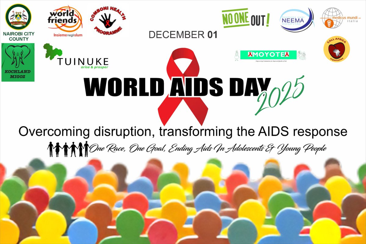 MoyoteKenya's tweet photo. Today,as we celebrate #WorldAIDSDay, partners within Ruaraka Subcounty joined hands to celebrate progress &raise awareness.We were flagged off by the Chief of Korogocho,who reaffirmed his commitment to security a pillar in ending the triple threat in our community.#OneRaceOneGoal https://t.co/rX7I29S7mN