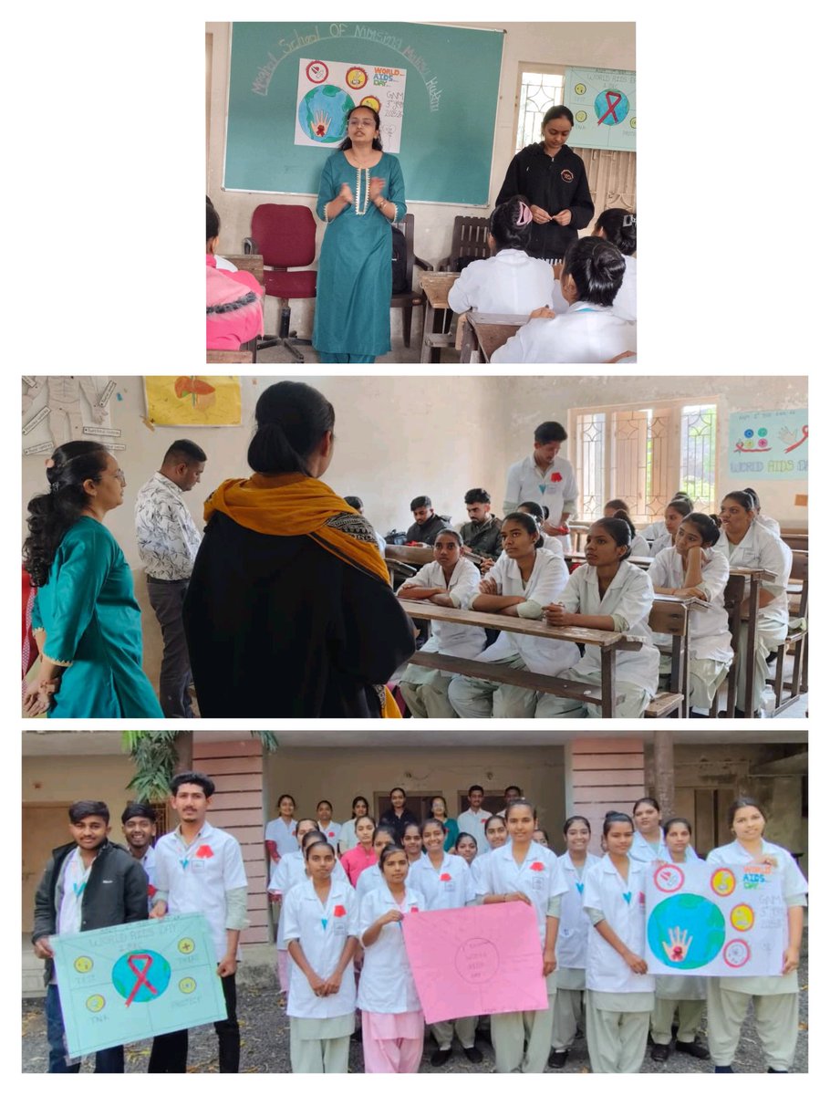 આજરોજ AAM માળિયા-૧ ના વિસ્તારમાં આવેલી મેઘલ નર્સિંગ સ્કૂલની અંદર વિશ્વ એડ્સ દિવસ નિમિત્તે MO,AMO ભંડુરી દ્વારા સ્ટુડન્ટ ને વિસ્તૃતમાં માર્ગદર્શન આપવામાં આવ્યું હતું તથા સ્ટુડન્ટો દ્વારા એડ્સને લગતી IEC બનાવવામાં આવી હતી. <a href="/BhanduriPhc/">PHCBhanduri_MaliyaHatina</a> <a href="/TeamHealthMalia/">Team Health Malia_Junagadh</a>