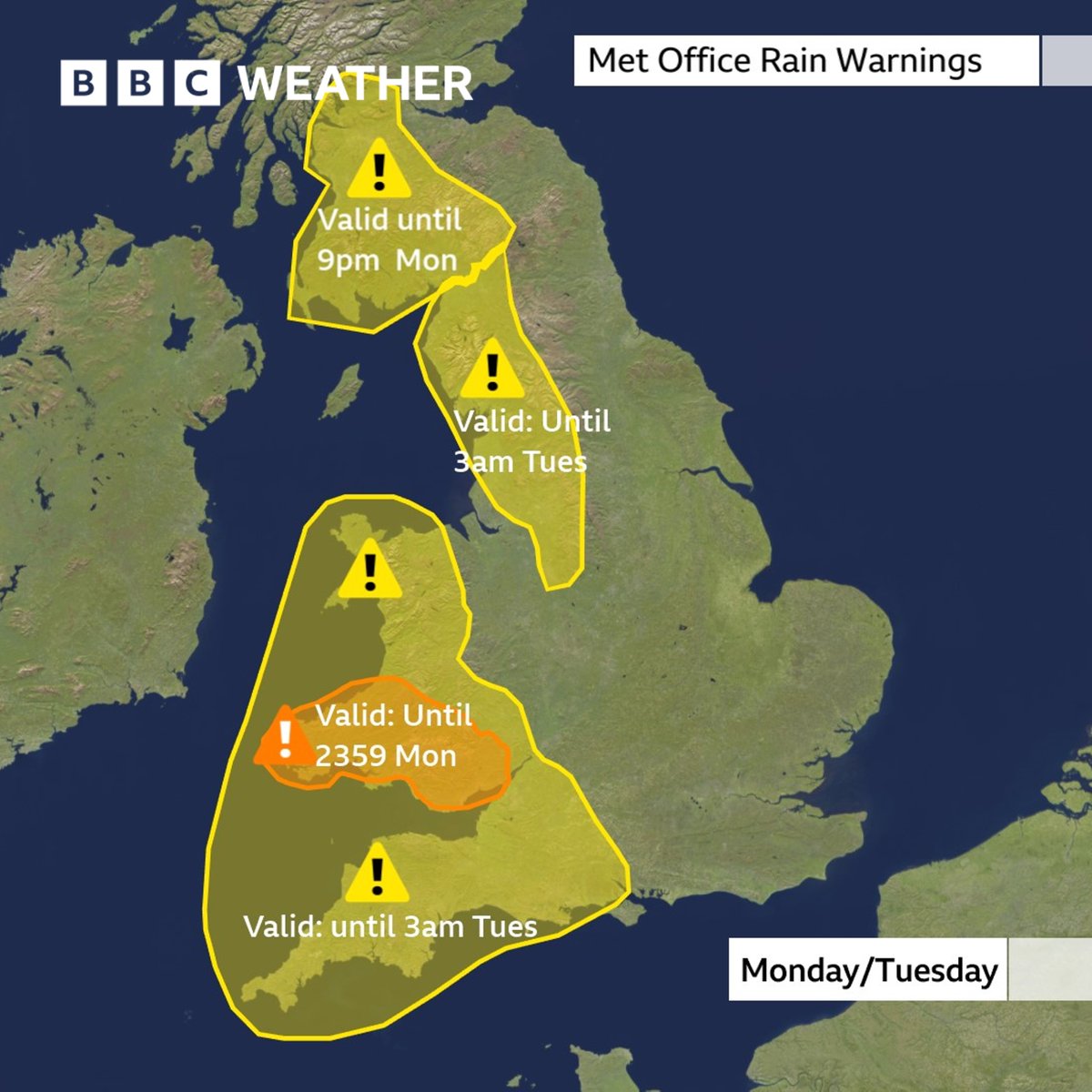 Good morning.

There are various Met Office warnings for RAIN in force through today, including an AMBER warning across much of south Wales.

Some flooding and travel disruption is expected.

Full warning details: bbc.in/4rvWLkL
