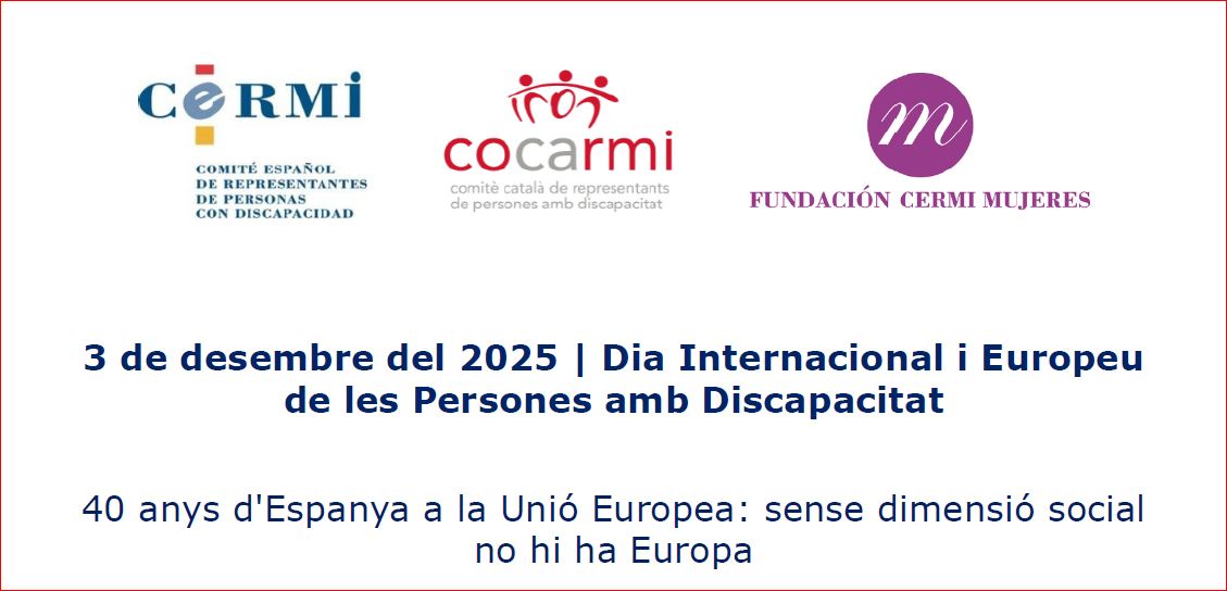 📅 3 de desembre: Dia Internacional i Europeu de les Persones amb Discapacitat 
📣#MANIFEST 🇪🇺 '40 anys de la UE: sense dimensió social no hi ha Europa': demanem la defensa dels drets assolits per mantenir i eixamplar les conquestes socials
Llegiu-lo, aquí cocarmi.cat/3-de-desembre-…