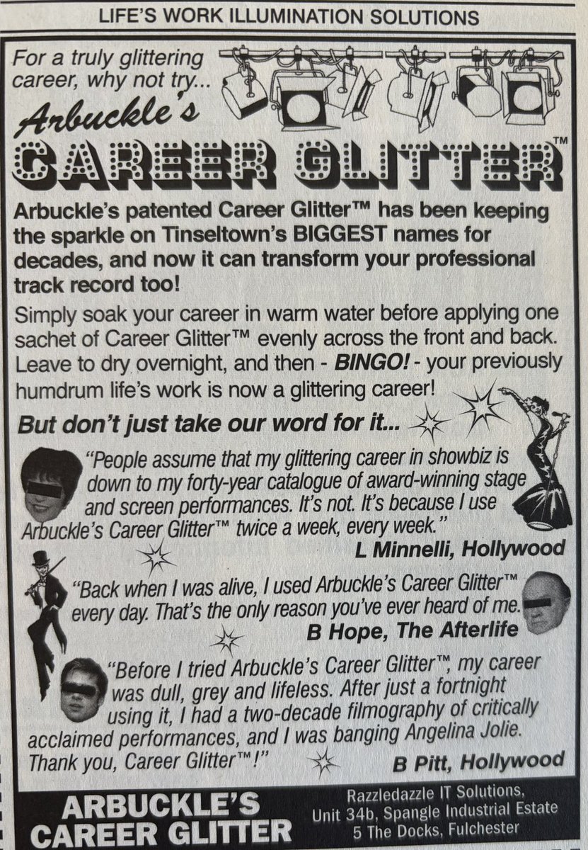 ‘Career Glitter’ from Viz issue 265 (by me)