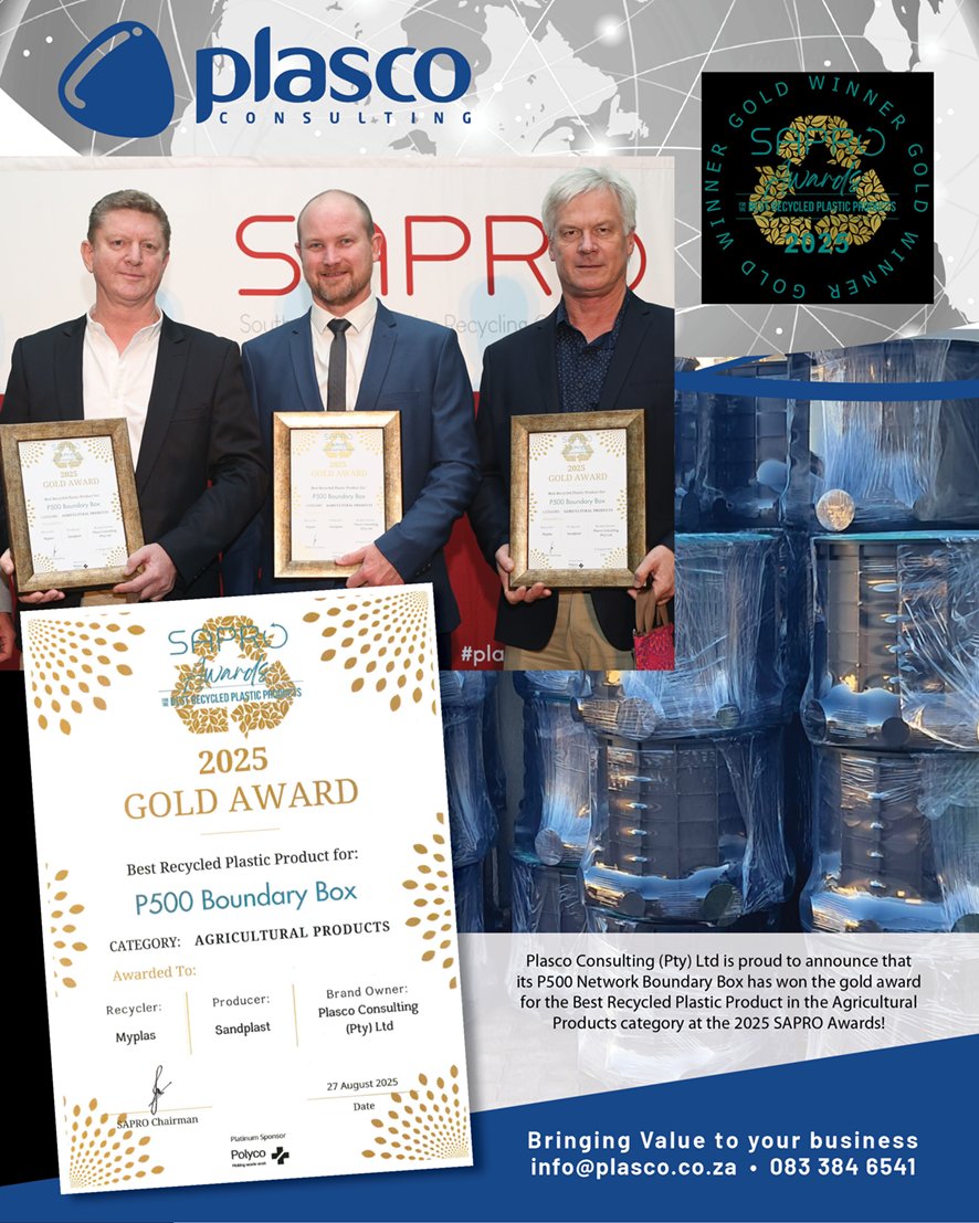 Veeplaas1's tweet image. Plasco Consulting (Pty) Ltd is proud to announce that its #irrigation valve box has received a gold award for the Best #Recycled Plastic Product in the Agricultural Products category at the 2025 SAPRO Awards!  Visit plasco.co.za or contact 083 384 6541 for more.