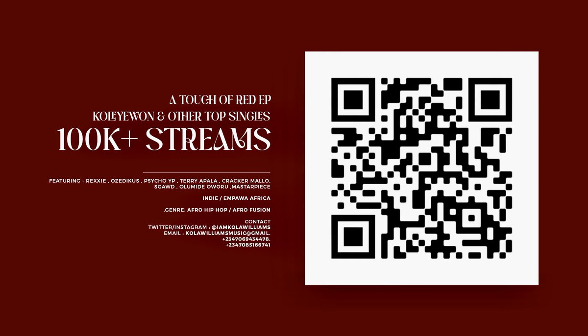 iamkolawilliams's tweet image. Scan the barcode 🤳🏾 #RedCard 🧧

Designed by @sesay__