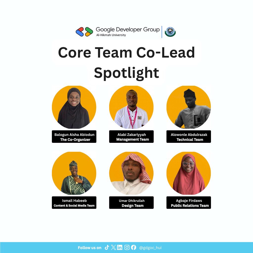 gdgoc_hui's tweet photo. Meet the incredible minds behind the scenes! 🎉
We are proud to introduce our core team members- the brains and behind the community, driving the vision forward with passion,  skills and dedication 🤭

#GDGoCHUI
#CoreTeamSpotlight https://t.co/3vmLsFSCR0