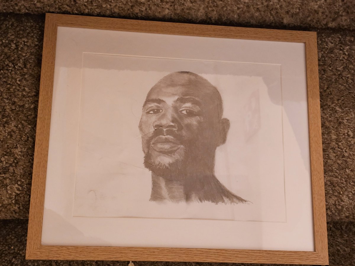 A hand drawn gift from my of my favourite ever fighter: Marvelous Marvin Hagler. She is an outstanding artist.