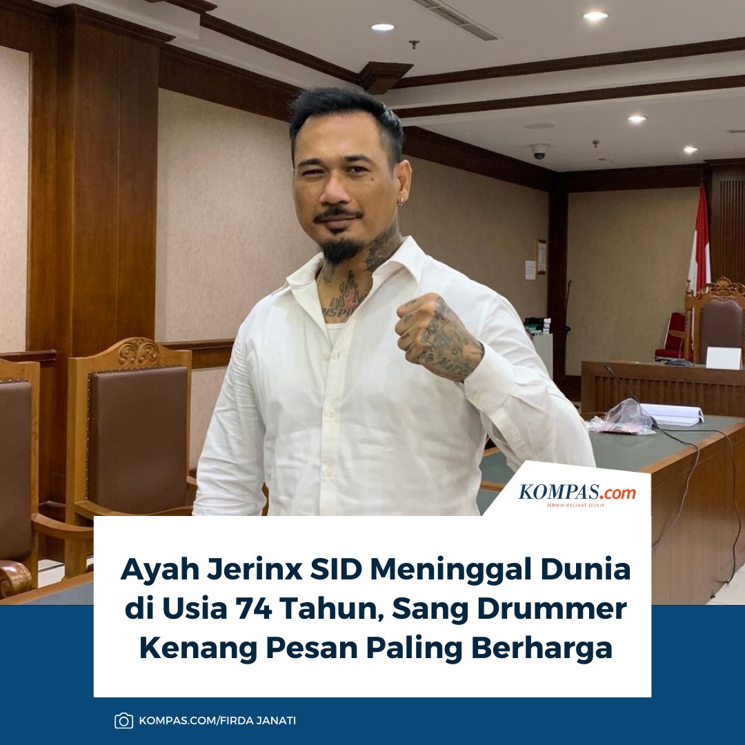 KompasEnt's tweet image. Ayah Jerinx, I Wayan Arjono, meninggal dunia pada usia 74 tahun. Berita tersebut disampaikan langsung Jerinx melalui unggahan di Instagram pada Minggu (30/11/2025).

Baca di sini: kompas.com/hype/read/2025….

~AA #Jerinx