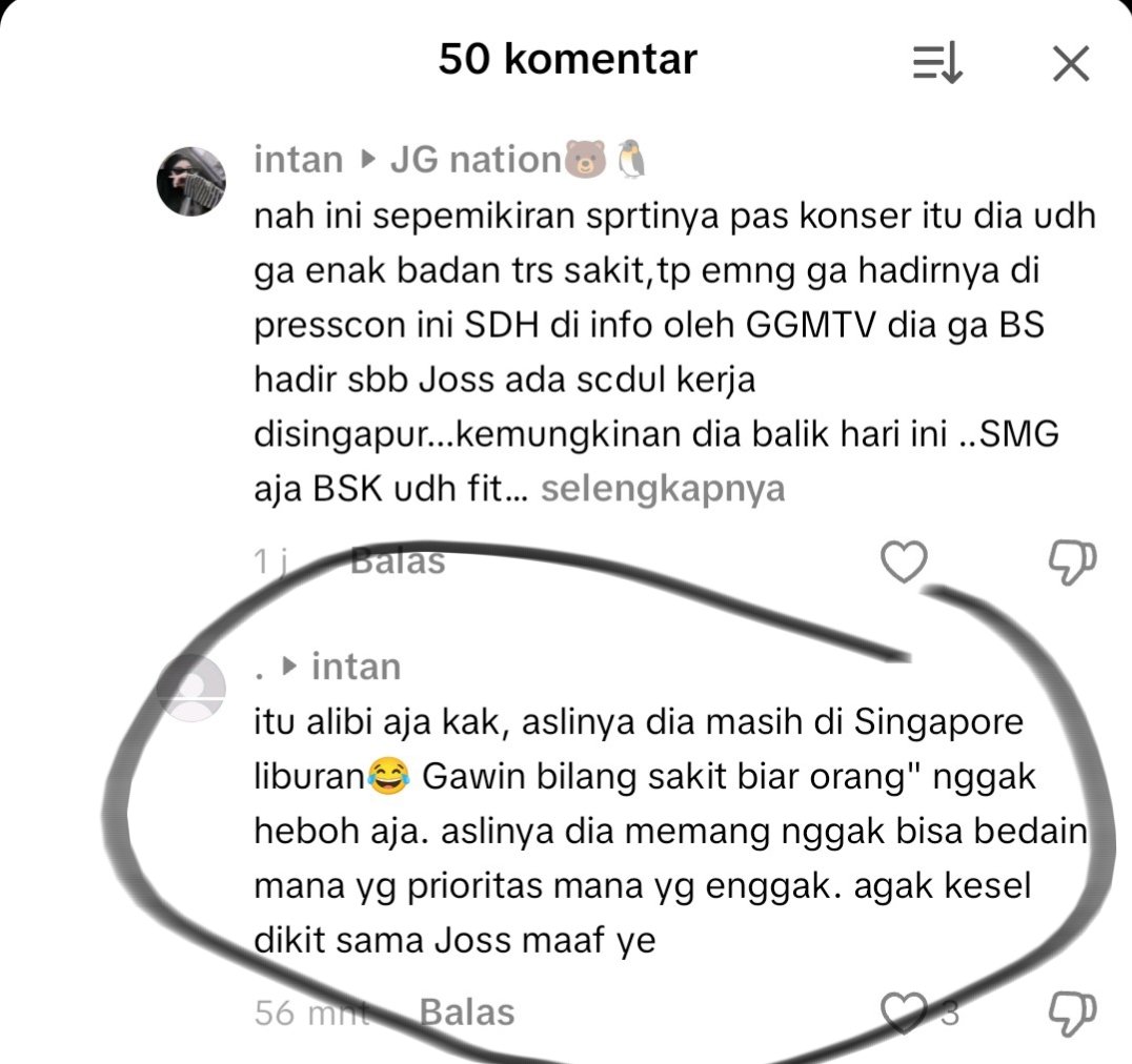 Kristtt08's tweet image. I found a comment, this is weird. They dont believe if joss is sick