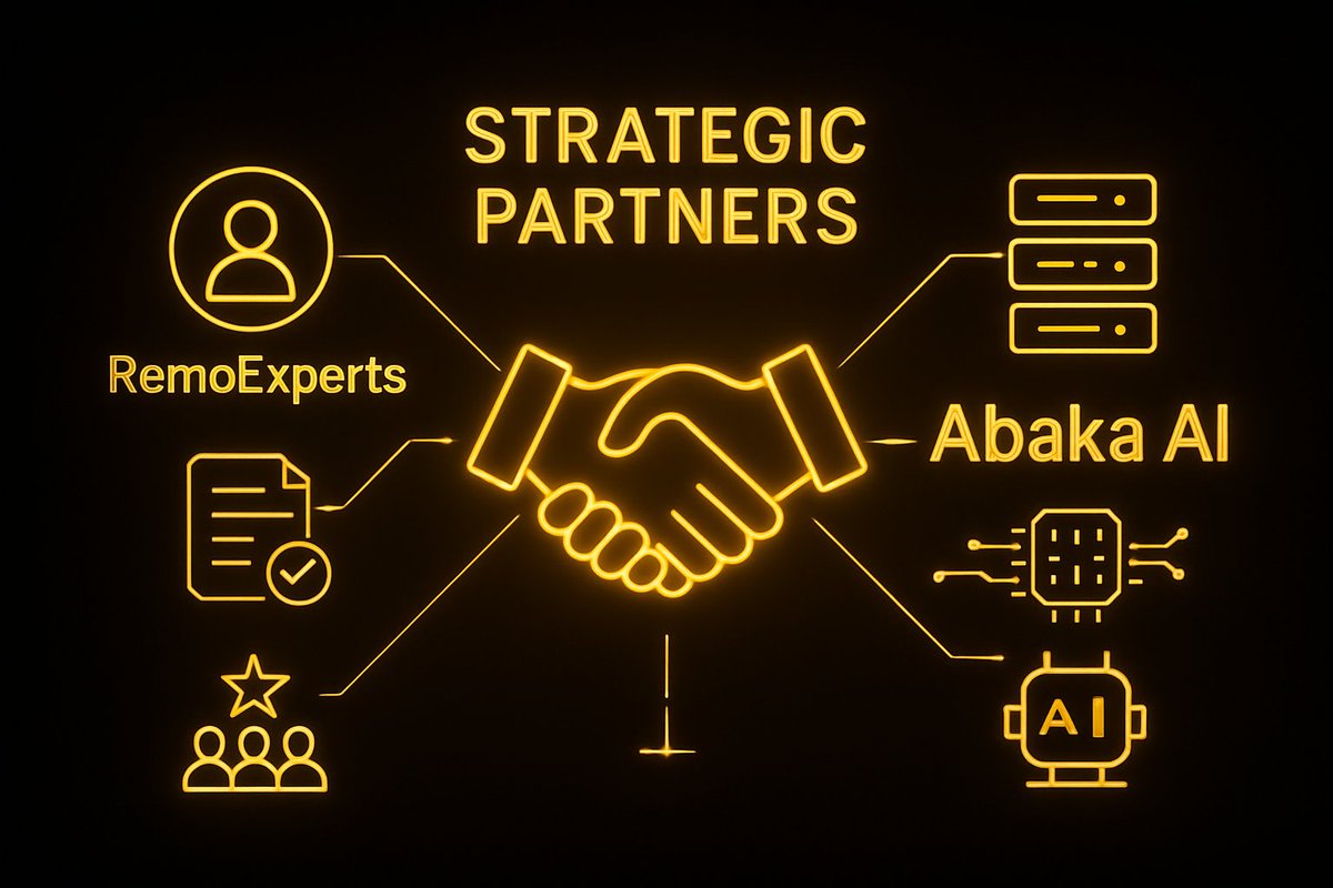 Martasrf's tweet photo. 🤝 Strategic Partners

RemoExperts — Official registration + talent hub for top AI innovators. 🧾🌟
Abaka AI — Co-organizer providing core tech infrastructure. ⚙️🤖 https://t.co/o0n30I003D