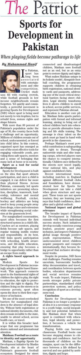 Maidaanpk01's tweet image. Sports for Development is reshaping lives in Pakistan, and Maidaan is leading this change. ⚽🇵🇰
Maidaan’s work goes far beyond coaching. It restores identity, dignity, education, and opportunity for street-connected and marginalized children. Through legal identity support,…