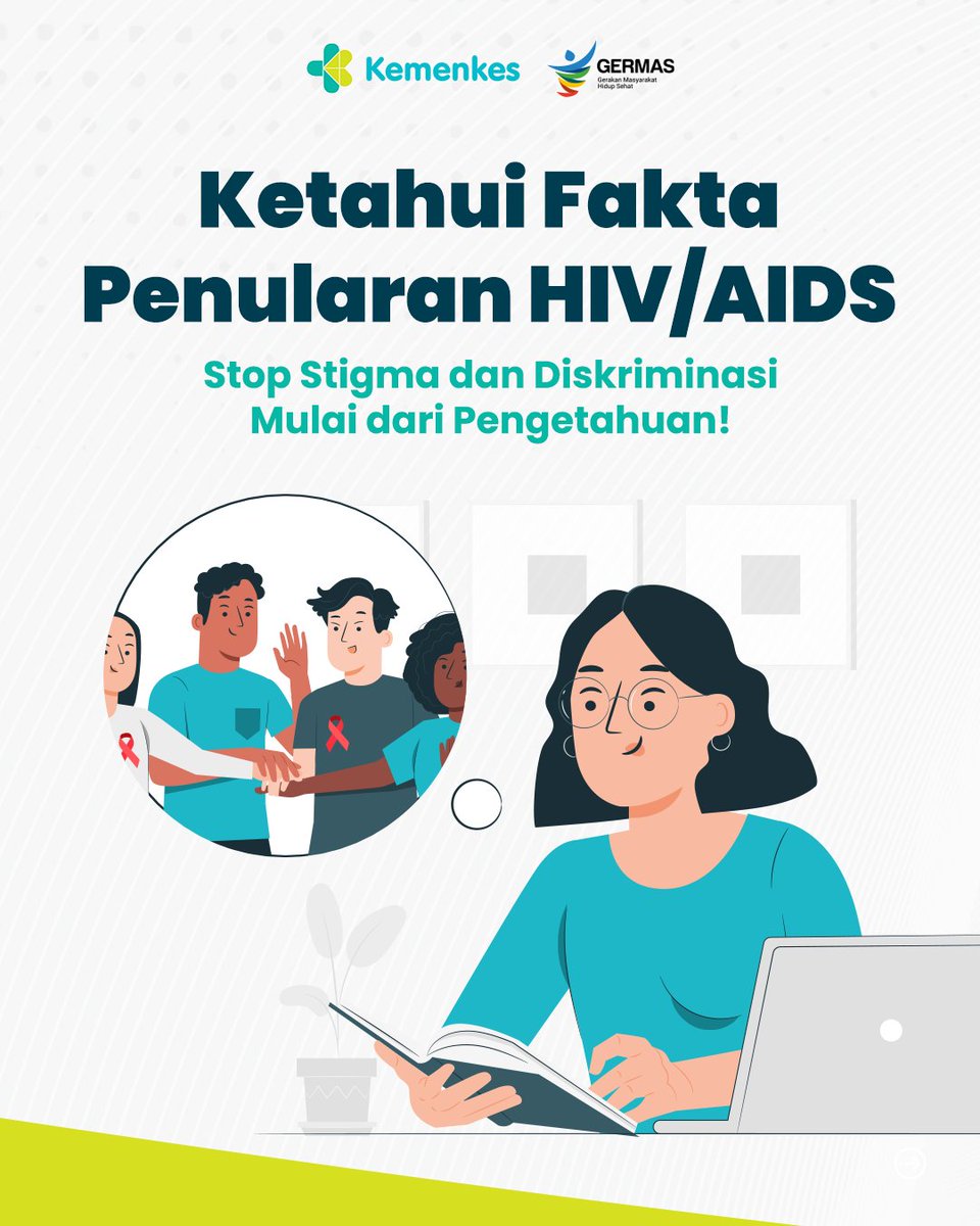 AyoSehatKemkes's tweet photo. Ingin Hidup Damai?
Pahami Fakta Penularan HIV! 🕊️ https://t.co/80ATJ3vLcy