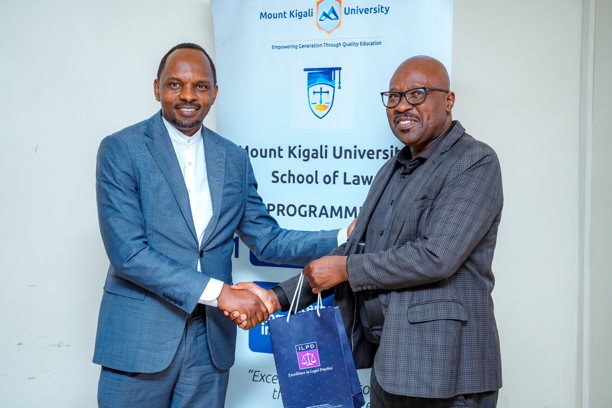 LegalPracticeRW's tweet photo. @MountKigaliUni #ILPD urges law students to go beyond classroom theory and tackle real societal challenges. During a talk at @MountKigaliUni, Rector @MuyobokeAime called on students to link legal knowledge with community needs and help citizens lacking access to legal services. #LegalEducation https://t.co/fP1OdJ7hsC