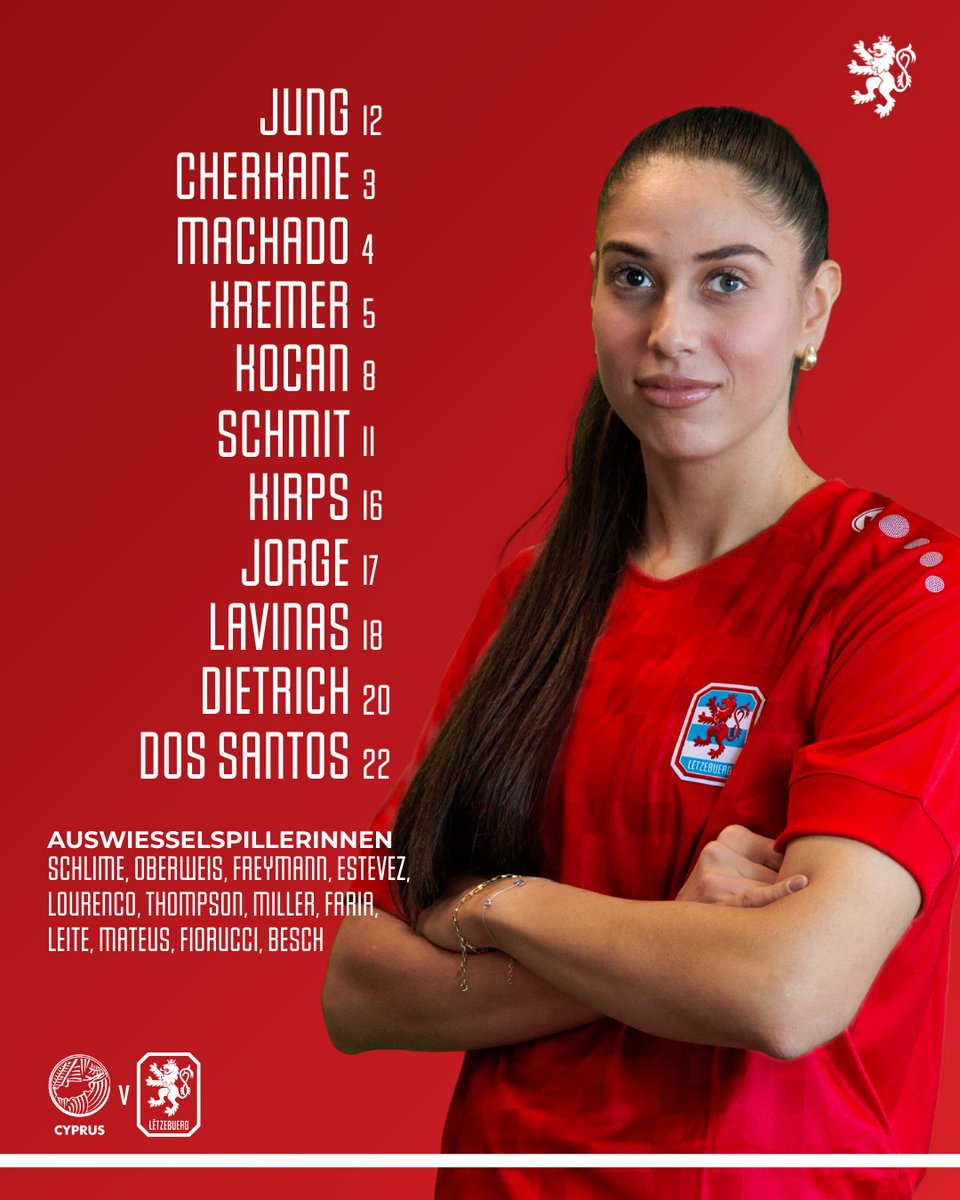 TEAM NEWS📋🔴🦁

#RoudeLéiwHuelSe #RoutLéiwinnen #CYPLUX