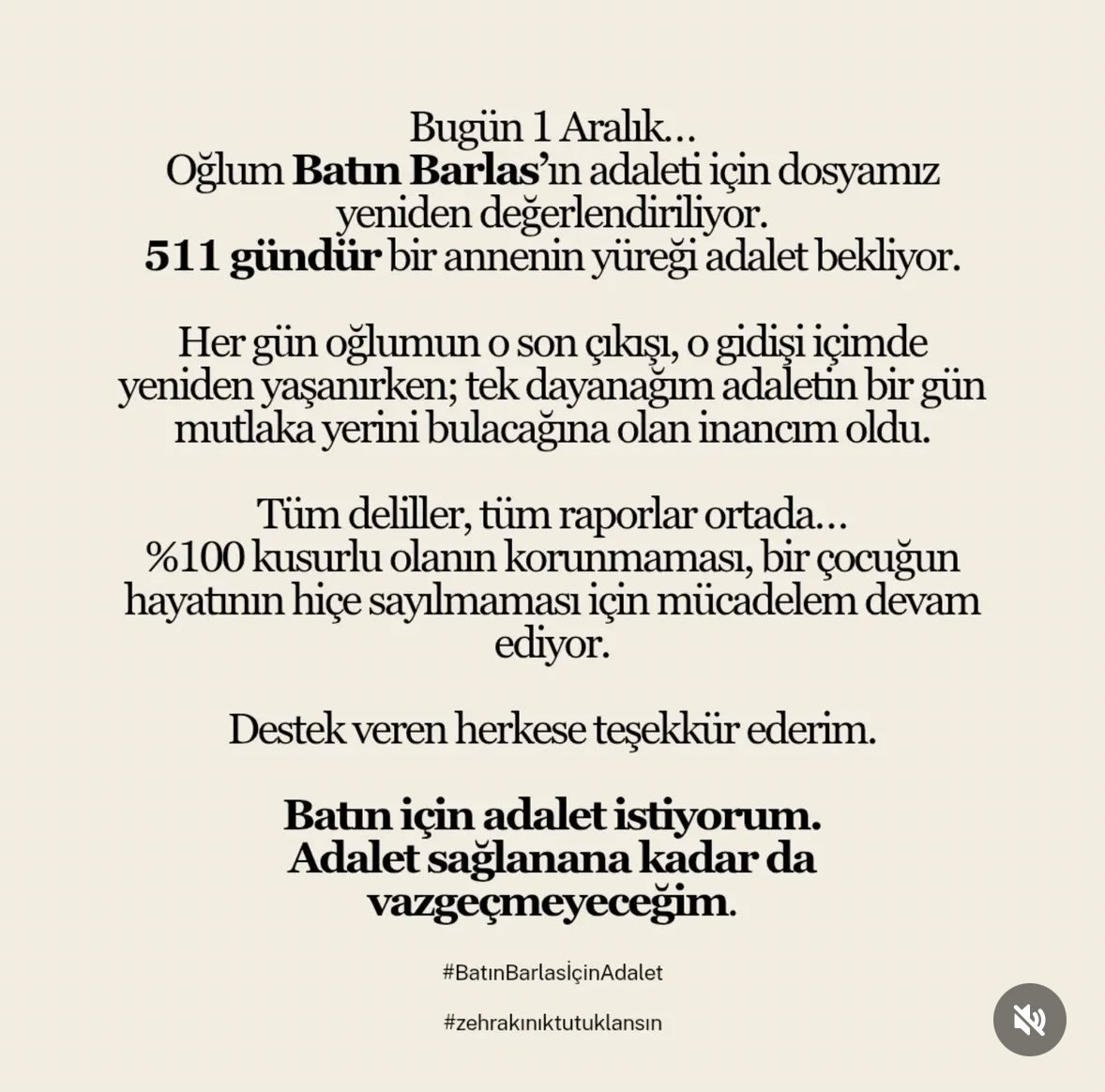 Batın için adalet❗️

Zehra Kınık’ın ölümüne neden olduğu Batın Barlasçeki’nin annesi Hasret Doğan’dan açıklama👇