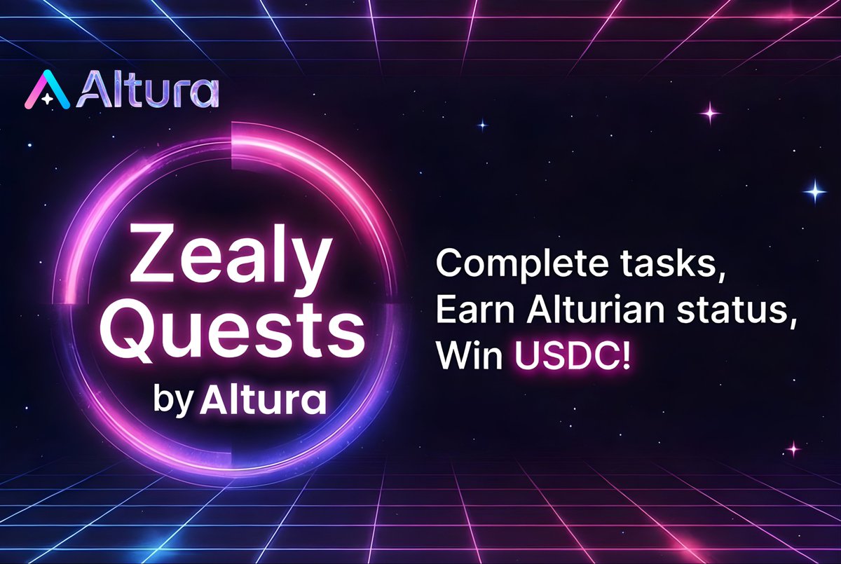 altura's tweet image. Round 2 of Altura's USDC-Based Zealy Campaign is Live (FCFS)  

your ticket for a joyful tour through the future of web3 gaming -- no raffles, pure first-come, first-served rewards fueling Agentic Gaming ownership.  

Join the Alturian revolution by completing the quests and…
