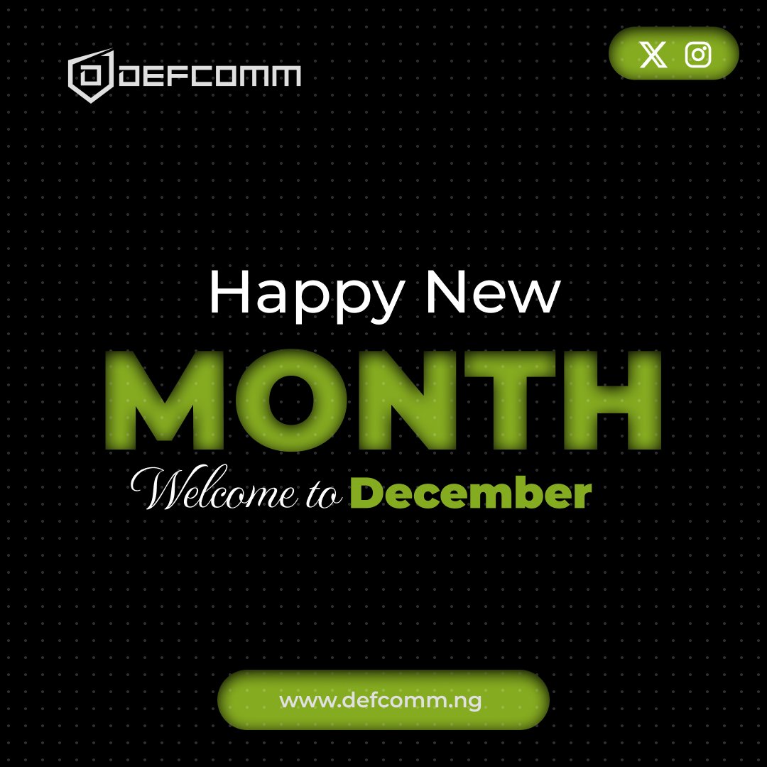 DefcommS's tweet photo. The Defcomm Team wishes you a Happy New Month.
Welcome to December, a month of new energy, new chances, and a strong finish to the year.
We wish you a smooth and fulfilling month ahead.

#HappyNewMonth #December #Defcomm https://t.co/Bz5Tu9TwWX