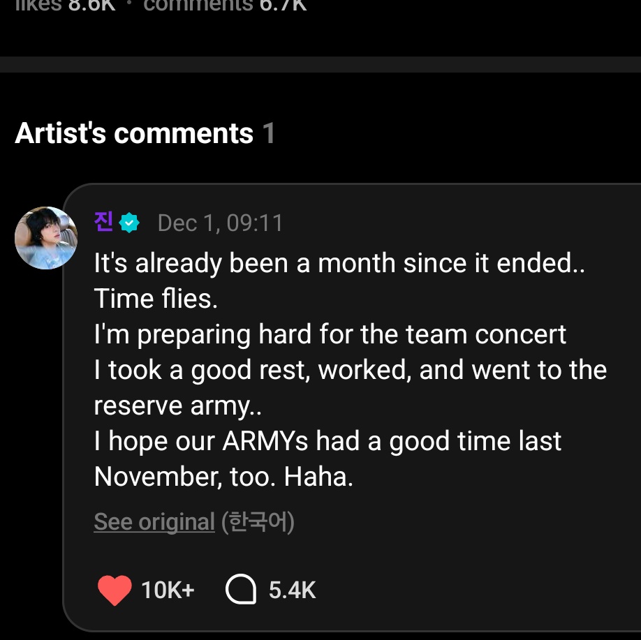 mhereonlyforbts's tweet image. NAMJOON POSTING YOONGI,HOBI, JIMIN,TAEHYUNG AND JUNGKOOK WHILE SEOKJIN POSTED ON WEVERSE WITH THE MESSAGE:

🐹: “It’s already been a whole month since it ended. Time is fast. I am also preparing hard again for the team concert. I rested well and I also worked, and I also went to…