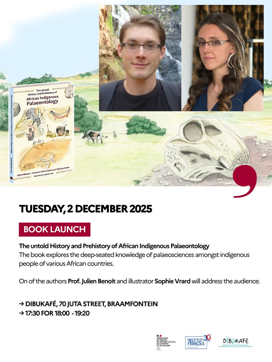 PaleonewsFrance's tweet image. Talk tomorrow evening  

Hard copies of the book will be for sale at the event.

📅 Date: Tuesday 02nd December

🕠 Time: 17:30 for 18:00

📍 Venue: Dibukafé 70 Juta Street, Braamfontein

RSVP: docs.google.com/forms/d/e/1FAI…