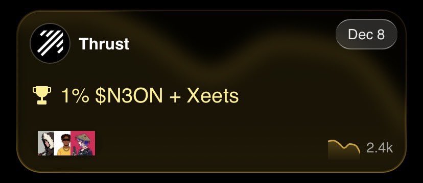 C_wixe's tweet image. Good morning.

One thing I’ve noticed about @thrustdotcom is how much its curation and structure quietly improve the experience for both creators and fans.

Creators aren’t overwhelmed by chaos.
Fans aren’t guessing what to expect.

Predictability and quality control create…