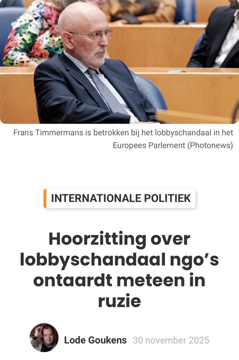 30/11/25 - EU-hoorzitting over NGO-lobbyschandaal: Timmermans betaalde groene NGO's met miljarden om parlement te saboteren! Socialisten &amp; groenen boycotten meteen, zaal leeg bij eerste scheldwoord. En <a href="/F__Timmermans/">Frans Timmermans</a> zelf? Frans kwam niet opdagen pal.be/2025/11/hoorzi…