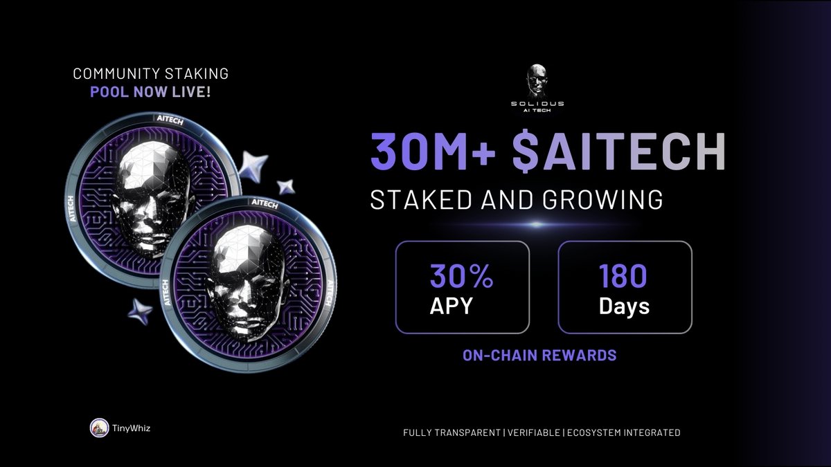 tinytus1's tweet image. 30 million $AITECH staked. Let that sink in.
The @AITECHio Community Staking Pool just hit another major milestone. We went from 21M to 30M+ tokens locked in under three weeks. That&apos;s not luck—that&apos;s momentum.

➞ Here&apos;s what most people miss about bear markets:
this is when you…