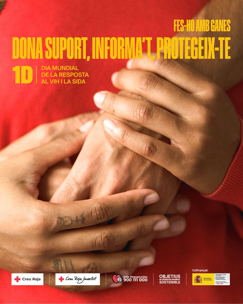 Avui, 1 de desembre, ens unim per trencar estigmes i posar el focus en el suport, la informació i la protecció. Cuidem-nos, escoltem-nos i fem prevenció amb responsabilitat. El VIH no defineix persones; la solidaritat, sí.